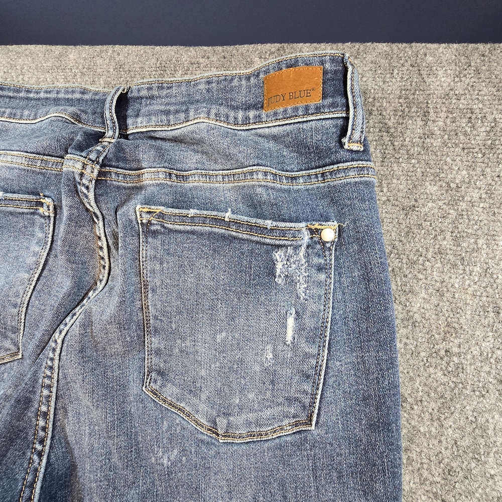 Judy Blue 18W Boyfriend Jeans Dark Wash Distressed Stretch Plus Size Denim - Picture 7 of 7